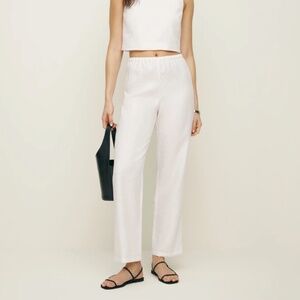 Reformation White Linen Trousers